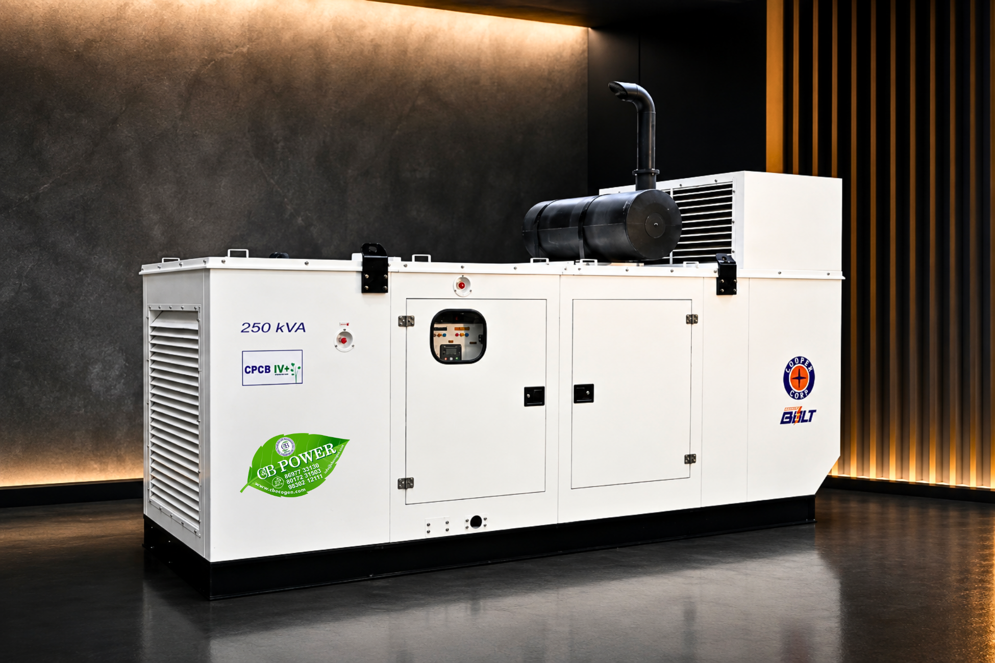 Compact silent diesel genset unit
