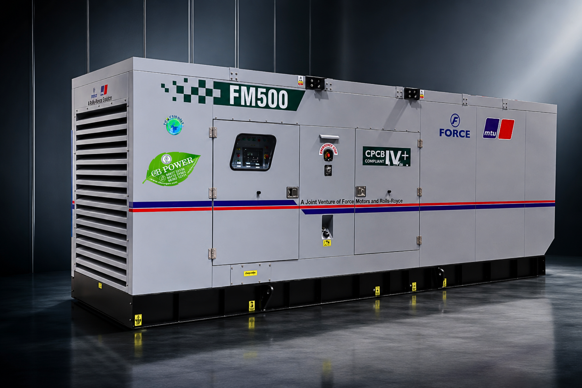 Industrial genset installation at a plant