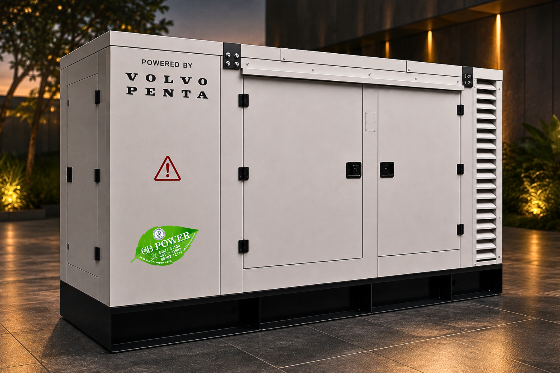 Compact silent diesel genset unit