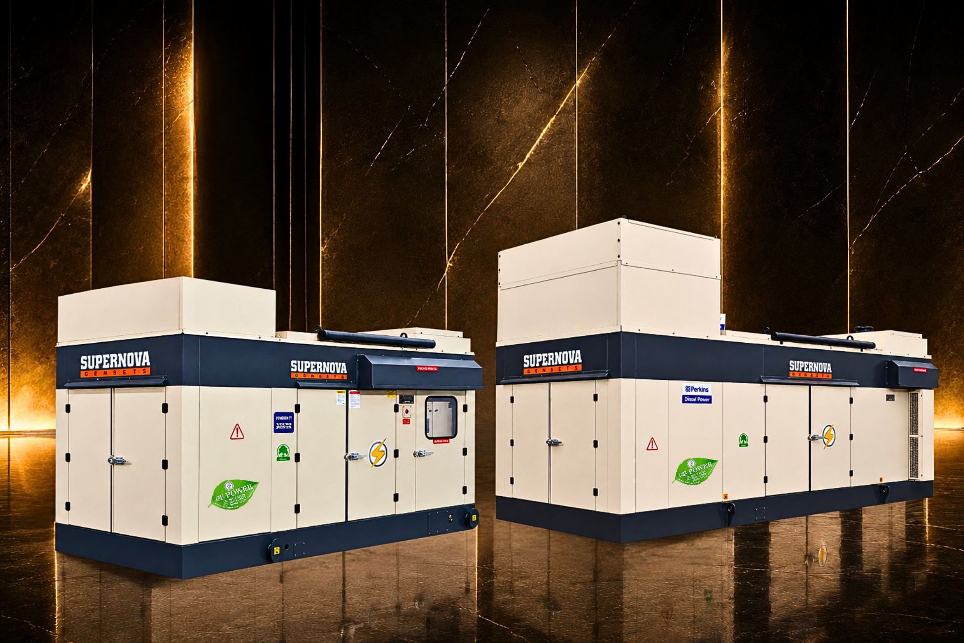 Small footprint telecom backup genset