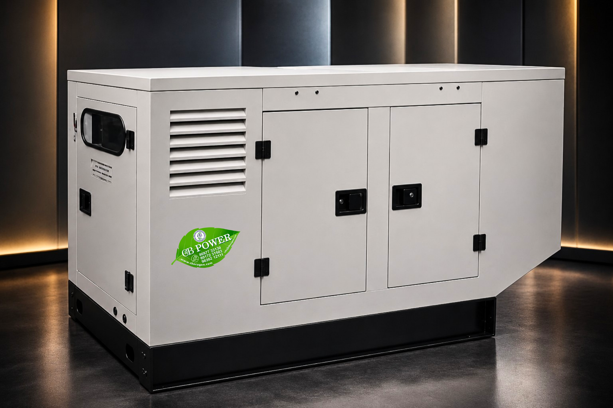 Compact silent diesel genset unit