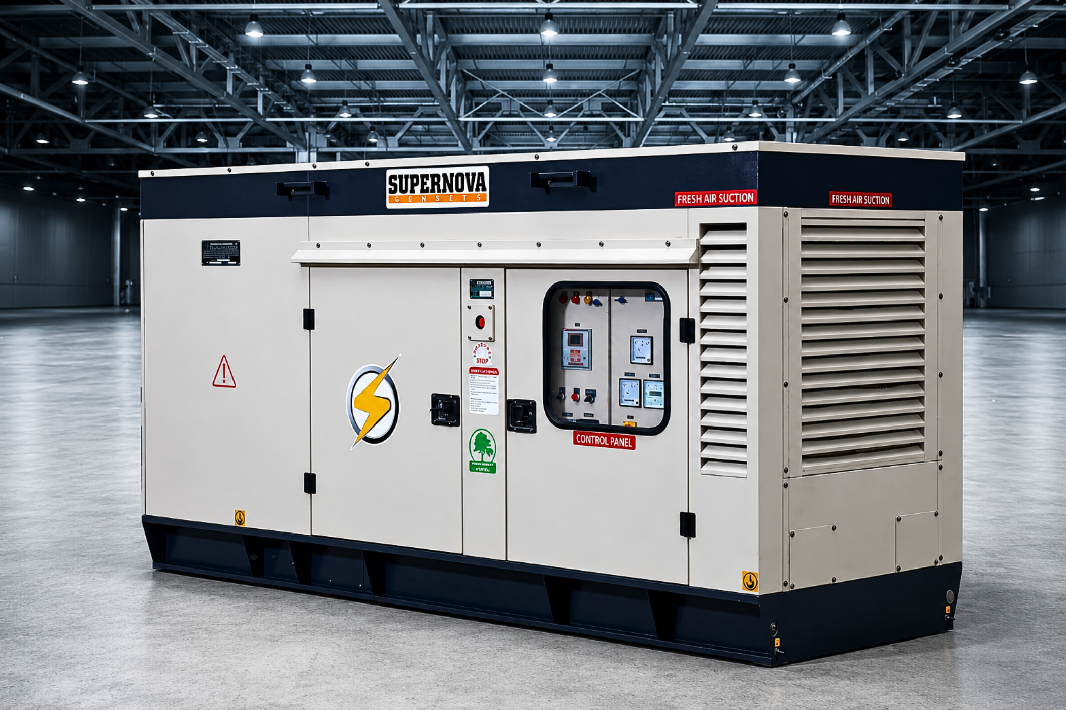 Small footprint telecom backup genset
